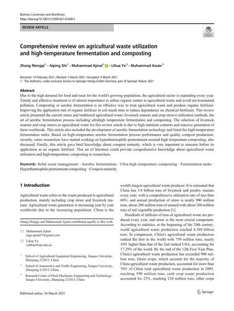 A comprehensive review on agricultural waste utilization through ... - raincitystudios.com