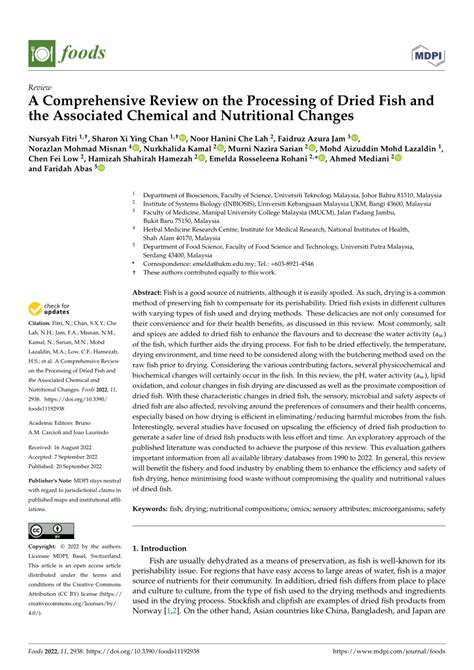 A Comprehensive Review on the Processing of Dried Fish and the ... - wintechmobiles.com