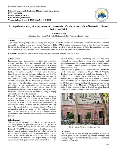 A comprehensive study of preservation and conservation of archival ... - muktibox.com