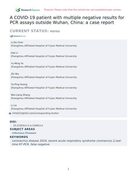 A COVID-19 patient with multiple negative results for PCR assays ...