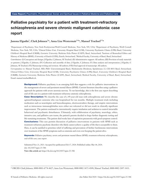 A Case of Treatment Refractory Catatonia in a ... - ResearchGate