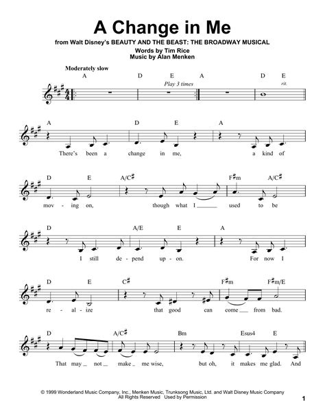 A Change In Me Sheet Music Direct