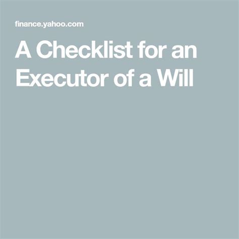 A Checklist for an Executor of a Will Checklist, File tax