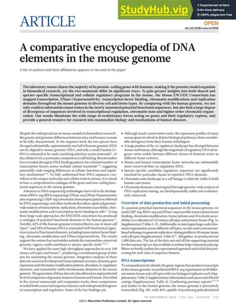 A Comparative Encyclopedia of DNA Elements in the Mouse Genome