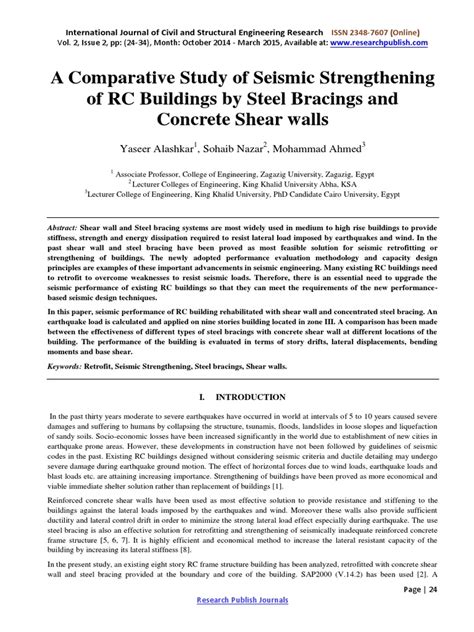 A Comparative Study of Seismic Strengthening Bracing