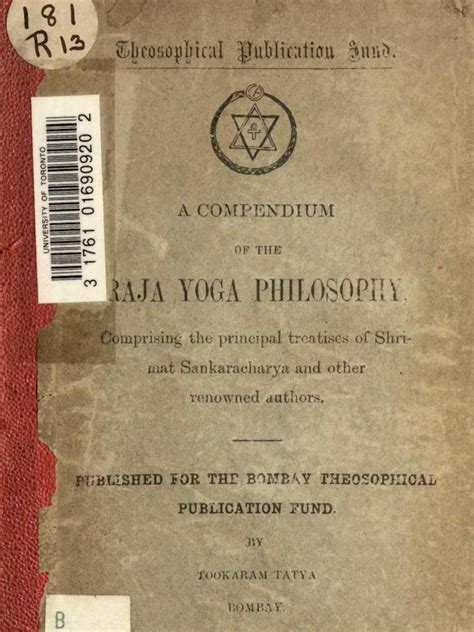 A Compendium of the Raja Yoga Philosophy Adi Shankaracharya