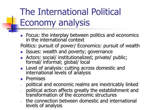 A Conceptual Analysis of Realism in International Political Economy