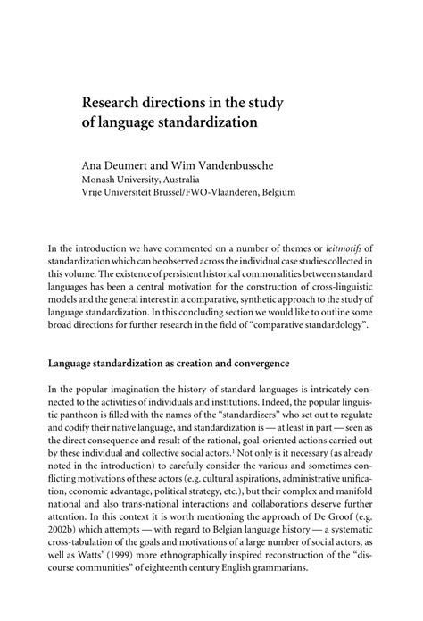 A Conceptual Framework for the Study of Language Standardization