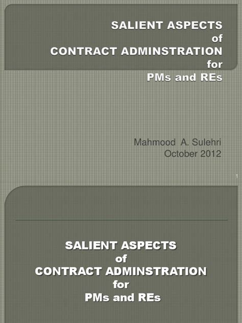 A Contracts Administration Presentation July 2012 MAS