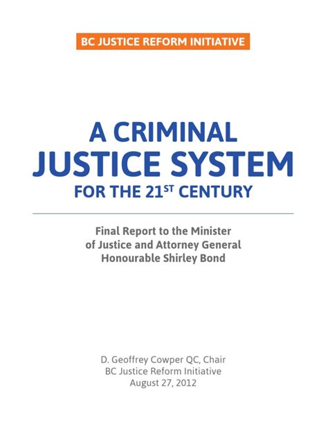 A Criminal Justice System for the 21st Century