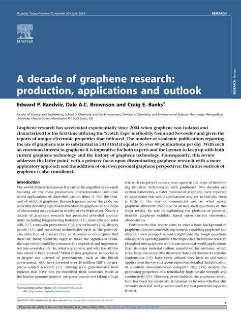 A decade of graphene research: production, applications and outlook - wintechmobiles.com