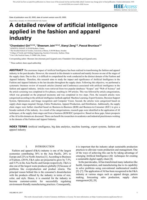 A Detailed Review of Artificial Intelligence Applied in the Fashion and ... - coolestguyplanet.net