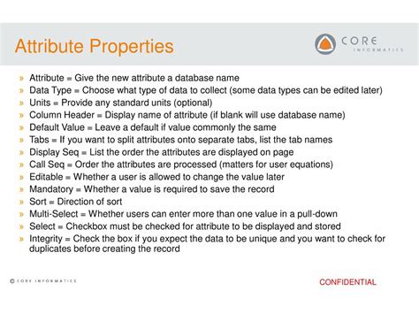 A Database Attribute Defines the Properties of a Table
