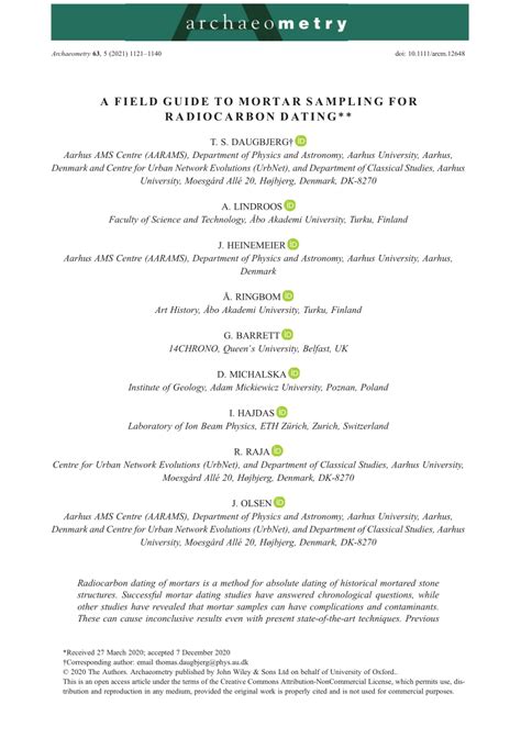 A field guide to mortar sampling for radiocarbon dating* - wintechmobiles.com