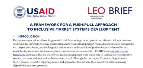 A FRAMEWORK FOR A PUSH/PULL APPROACH TO INCLUSIVE …