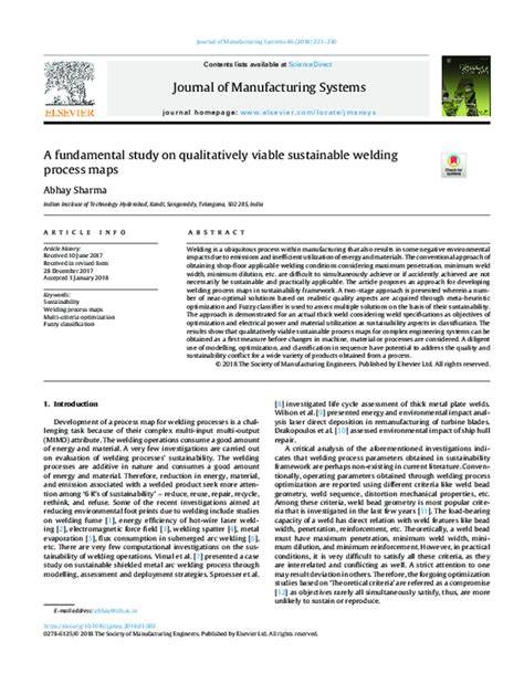 A fundamental study on qualitatively viable sustainable welding process ... - raincitystudios.com