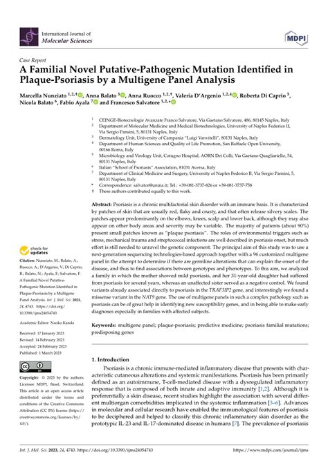 A Familial Novel Putative-Pathogenic Mutation Identified in Plaque …