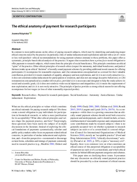 A Framework for Ethical Payment to Research Participants