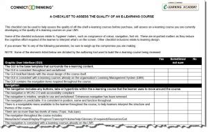 A Free Checklist to Assess the Quality of an E-Learning Course