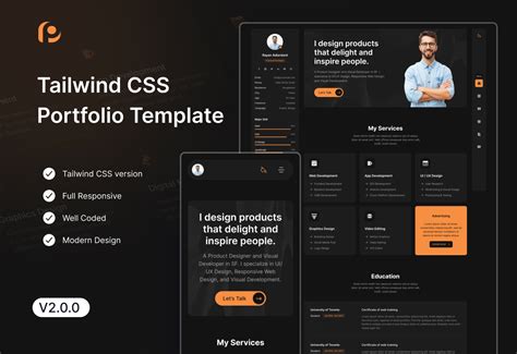 A Free and Awesome Portfolio template using react and Tailwind CSS