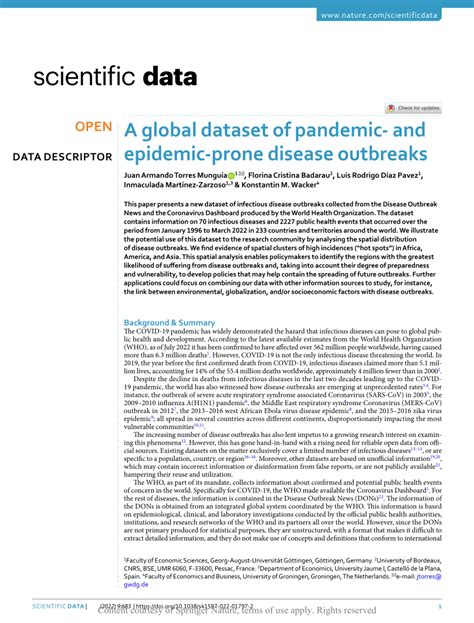 A global dataset of pandemic- and epidemic-prone disease outbreaks - muktibox.com