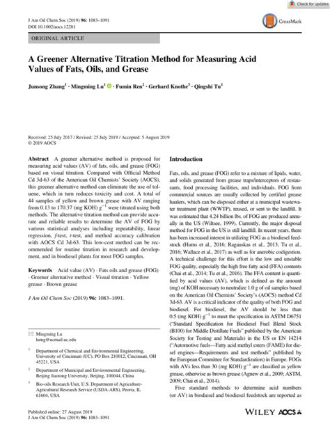 A Greener Alternative Titration Method for Measuring Acid Values of ... - wintechmobiles.com
