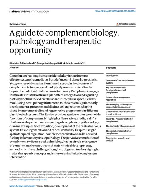 A guide to complement biology, pathology and therapeutic ... - Nature - muktibox.com