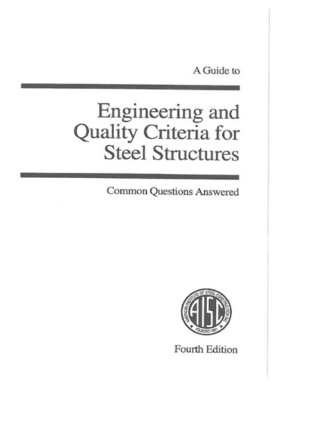 A Guide To Engineering Quality Criteria For Steel Structures