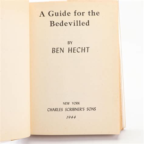 A Guide for the Bedevilled Ben Hecht