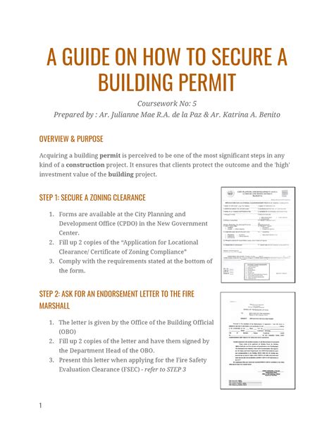 A Guide to Securing a Building Permit A GUIDE ON HOW TO SECURE A