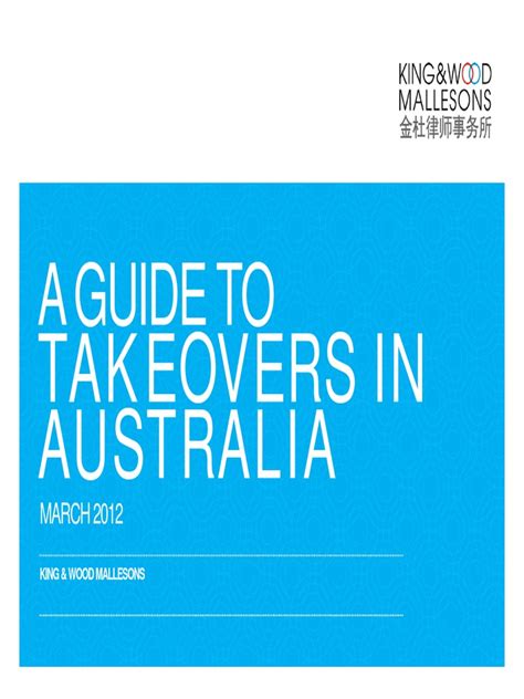 A Guide to Takeovers in Australia