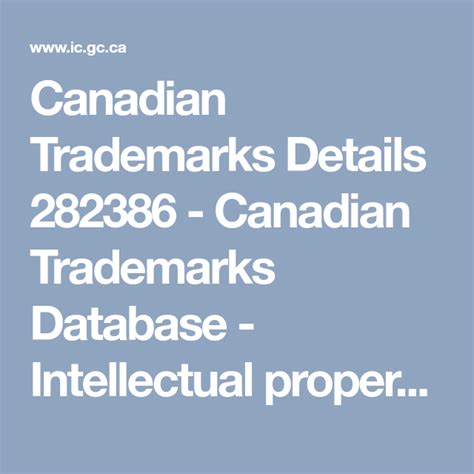 A Guide to Trademarks Canadian Intellectual Property Office