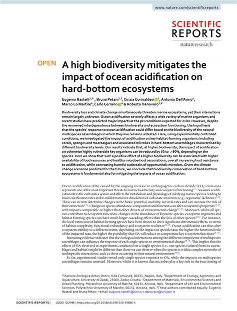 A high biodiversity mitigates the impact of ocean - raincitystudios.com