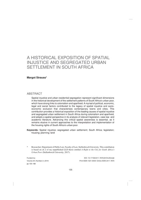 A historical exposition of spatial injustice and segregated urban ... - wintechmobiles.com