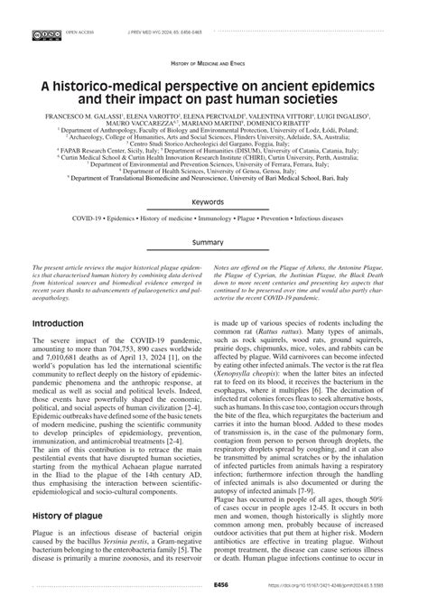 A historico-medical perspective on ancient epidemics and their impact ... - wintechmobiles.com