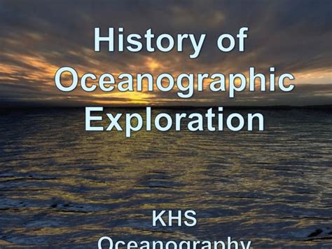 A History of Oceanography