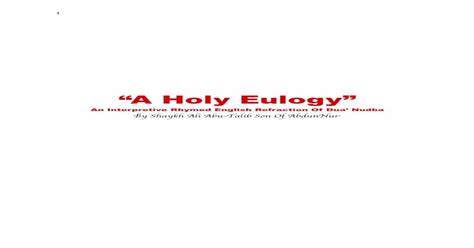 A Holy Eulogy