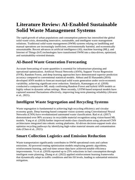 A literature review on waste management treatment and control ... - raincitystudios.com