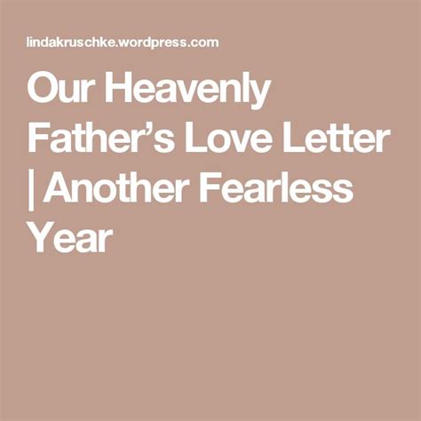 A Letter From Your Heavenly Father