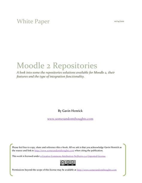 A Look at Moodle 2 Repositories 1 0