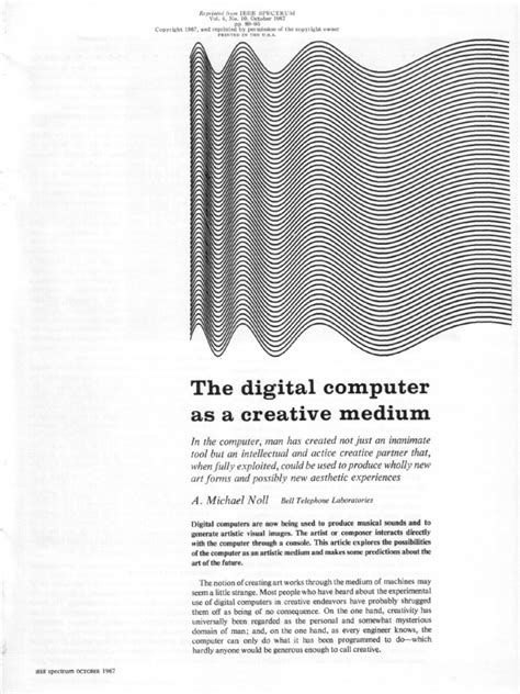 A M Noll The digital computer as a creative medium
