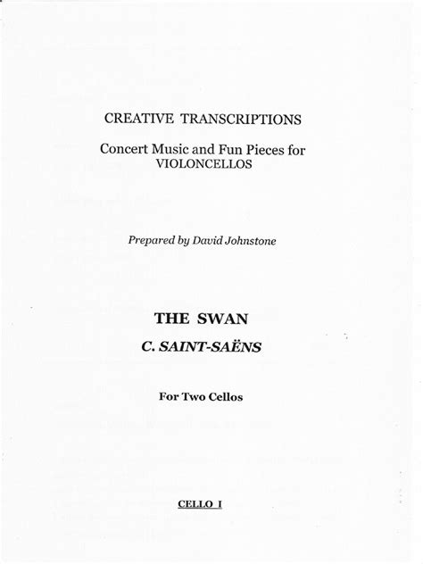 A MORTE DO CISNE - SAINT-SAENS-The Swan CELLO PDF PDF