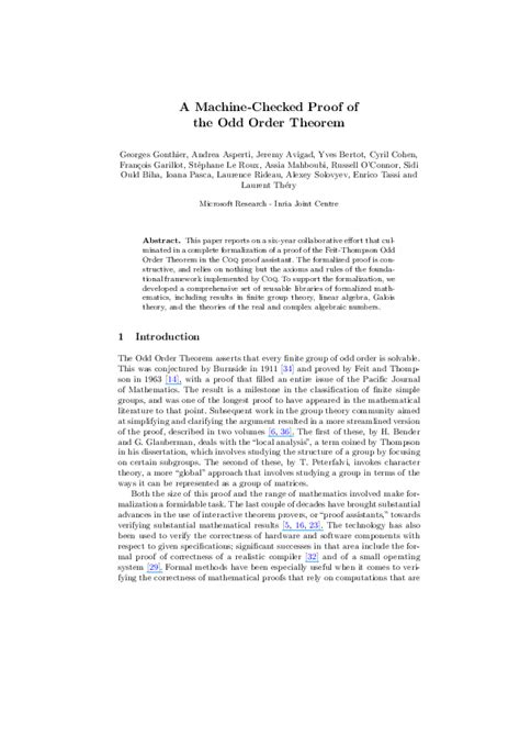 A Machine-Checked Proof of the Odd Order Theorem - unibo.it