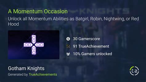 A Momentum Occasion Achievement in Gotham Knights