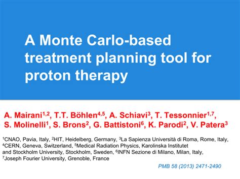 A Monte Carlo-based Treatment Planning Tool for Proton Therapy