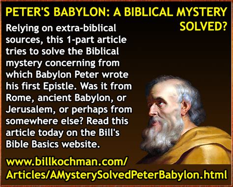 A Mystery Solved Peters Babylon