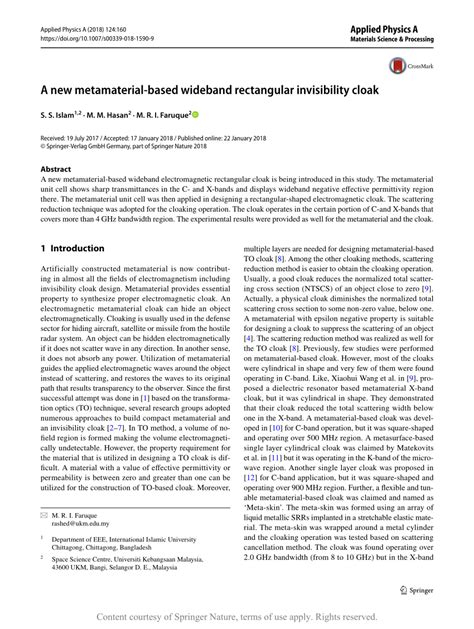 A new metamaterial-based wideband rectangular invisibility cloak ... - wintechmobiles.com