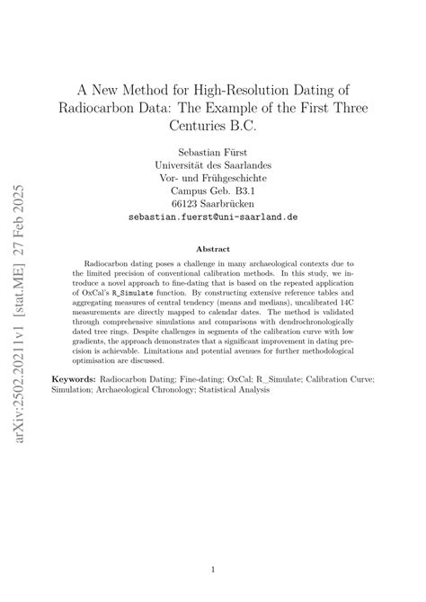 A New Method for High-Resolution Dating of Radiocarbon Data: The ... - wintechmobiles.com