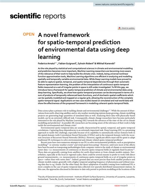 A novel framework for spatio-temporal prediction of ... - Nature - coolestguyplanet.net