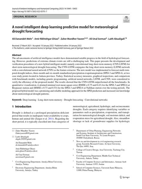 A novel machine learning models for meteorological drought forecasting ... - coolestguyplanet.net